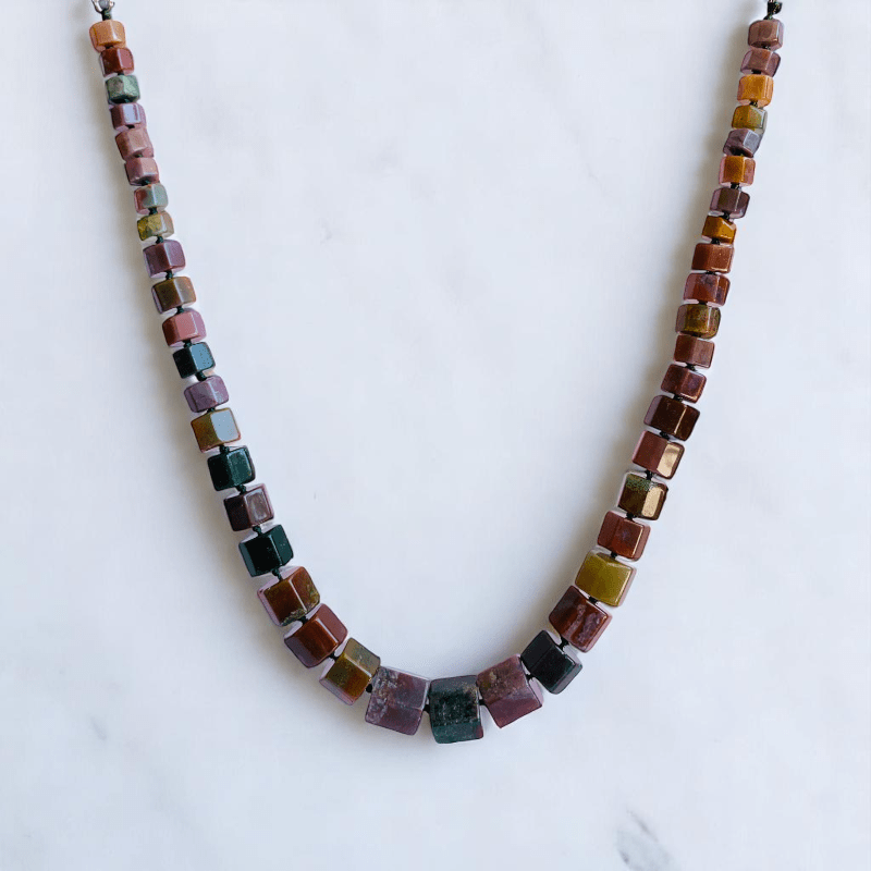 Vintage Gleam Necklace | Indian Agate Stone - For Women | Includes: Necklace