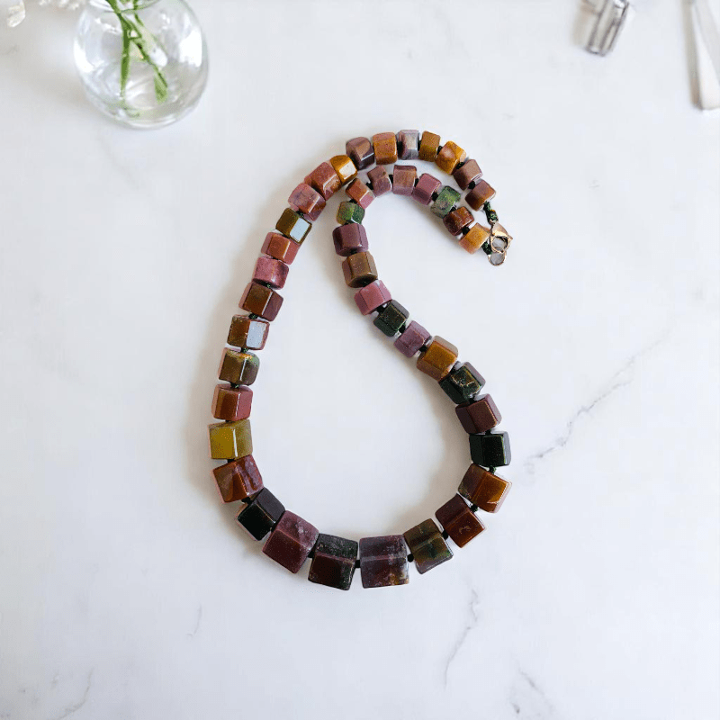 Vintage Gleam Necklace | Indian Agate Stone - For Women | Includes: Necklace