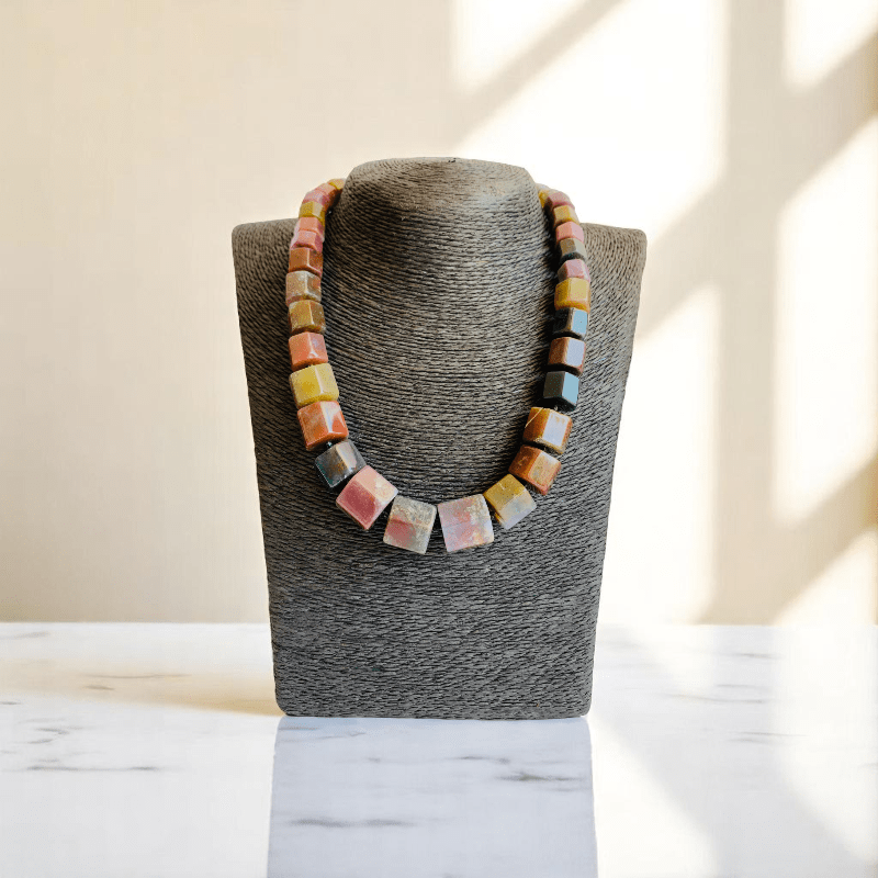 Vintage Gleam Necklace | Indian Agate Stone - For Women | Includes: Necklace