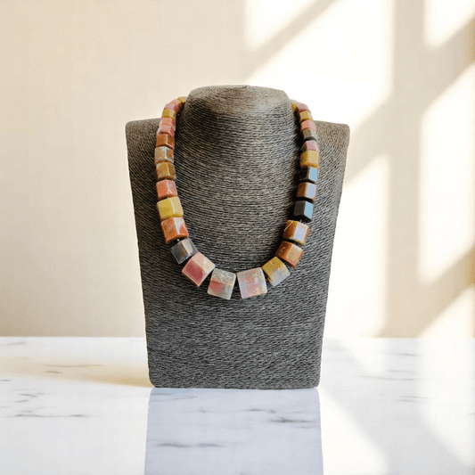 Vintage Gleam Necklace | Indian Agate Stone - For Women | Includes: Necklace