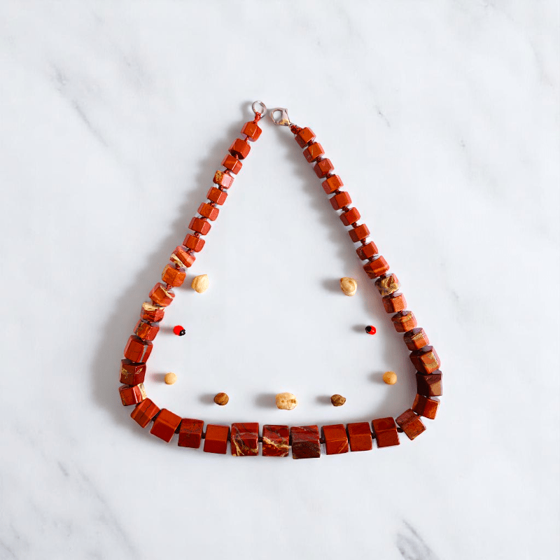 Crimson Root Necklace | Red Jasper Stone - For Women | Includes: Necklace