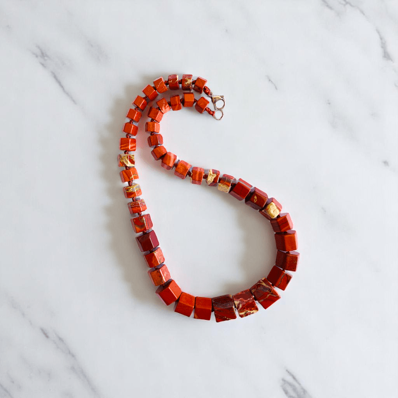 Crimson Root Necklace | Red Jasper Stone - For Women | Includes: Necklace
