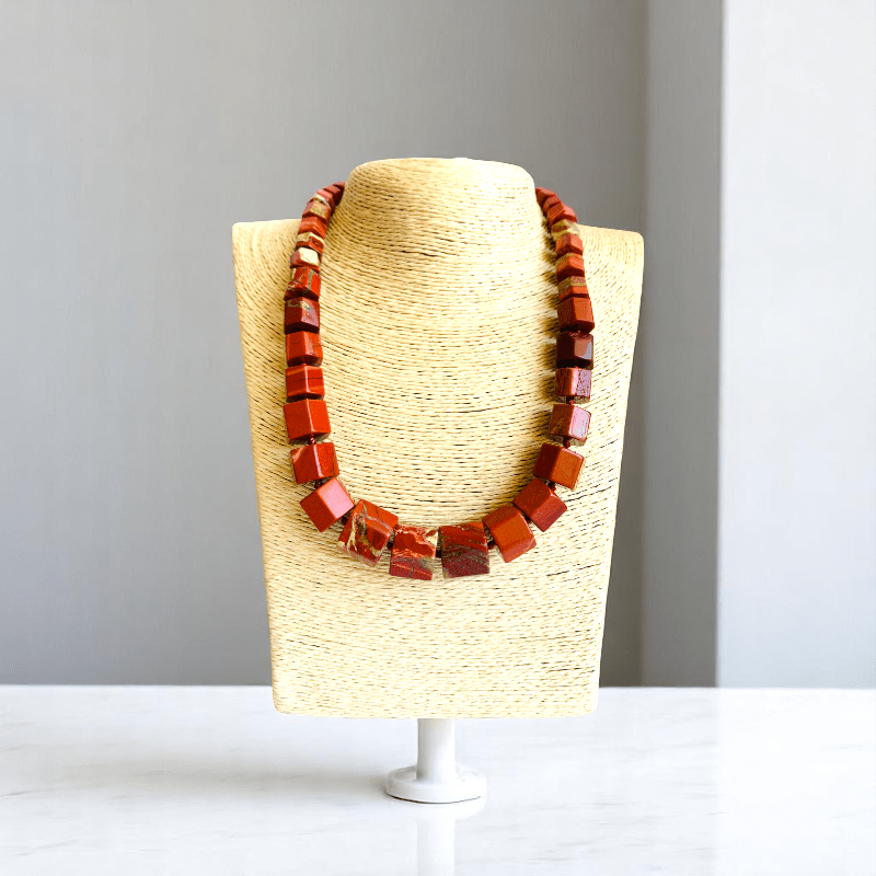 Crimson Root Necklace | Red Jasper Stone - For Women | Includes: Necklace
