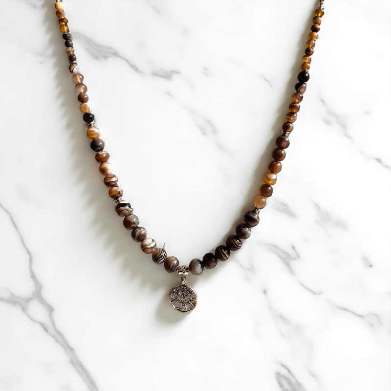 Rooted Serenity Necklace | Botswana Stone - For Women | Includes: Necklace