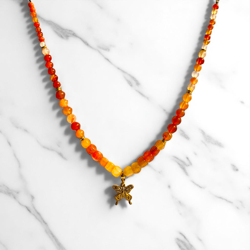 Fiery Grace Necklace | Carnelian Stone - For Women | Includes: Necklace