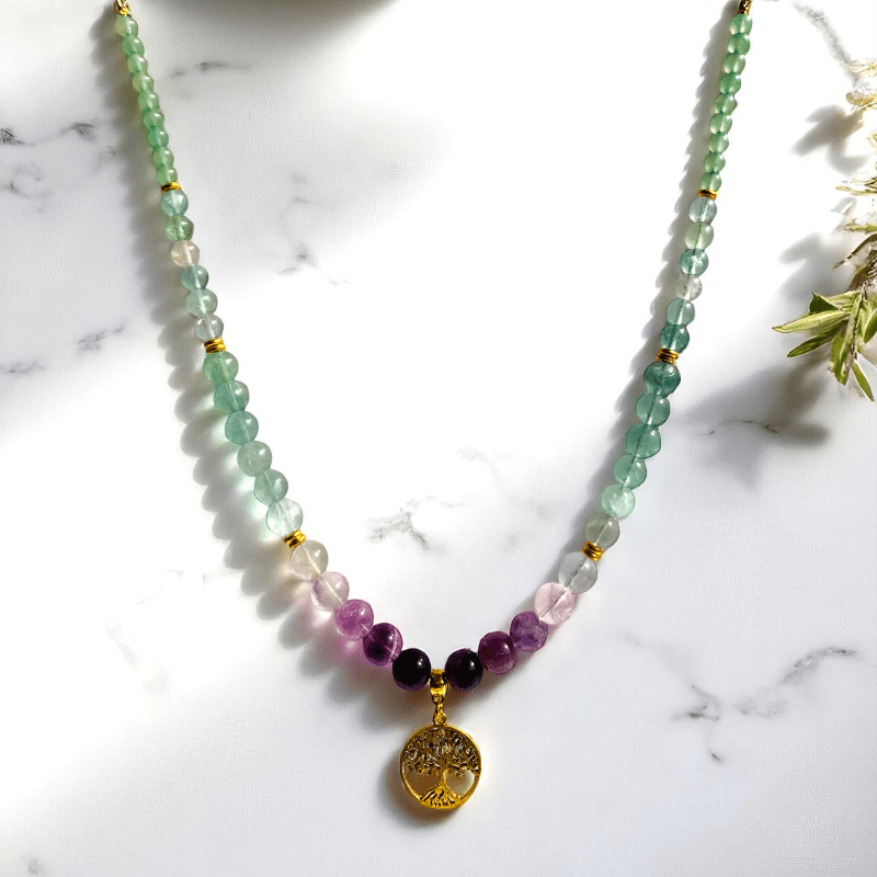Mystic Clarity Necklace | Fluorite Stone - For Women | Includes: Necklace