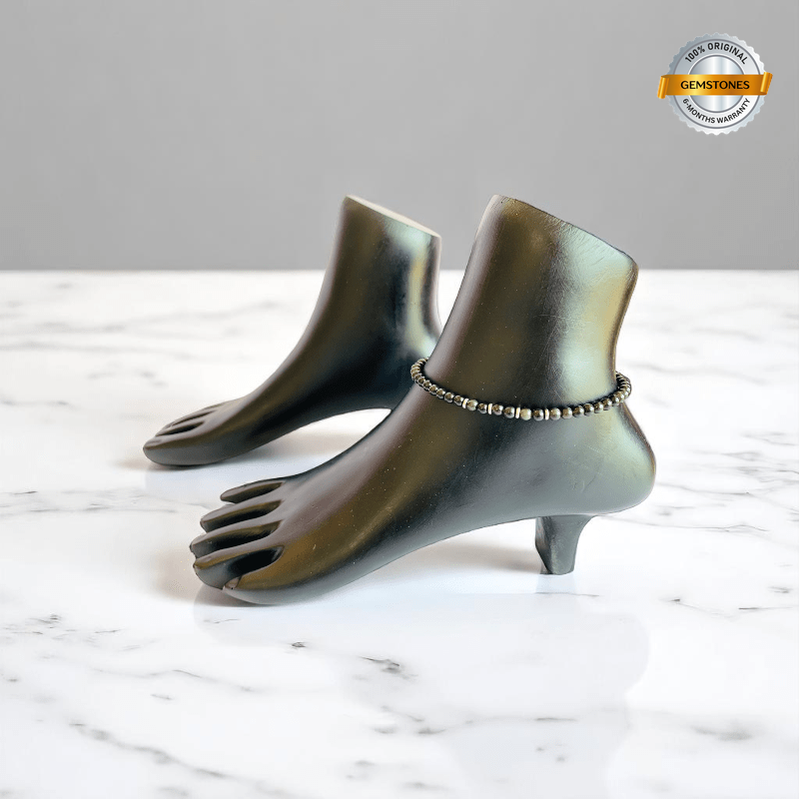 Wanderlust Vibes Anklet | Black Obsidian Stone - For Women | Includes: Anklet