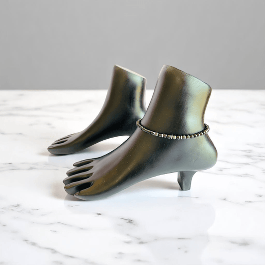 Wanderlust Vibes Anklet | Black Obsidian Stone - For Women | Includes: Anklet