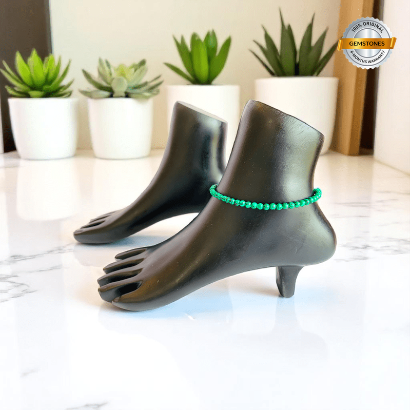 Gem Dust Anklet | Malachite Stone - For Women | Includes: Anklet