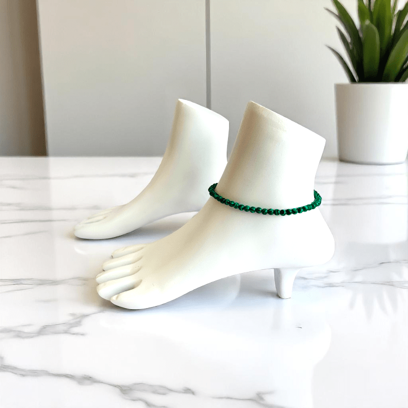 Gem Dust Anklet | Malachite Stone - For Women | Includes: Anklet