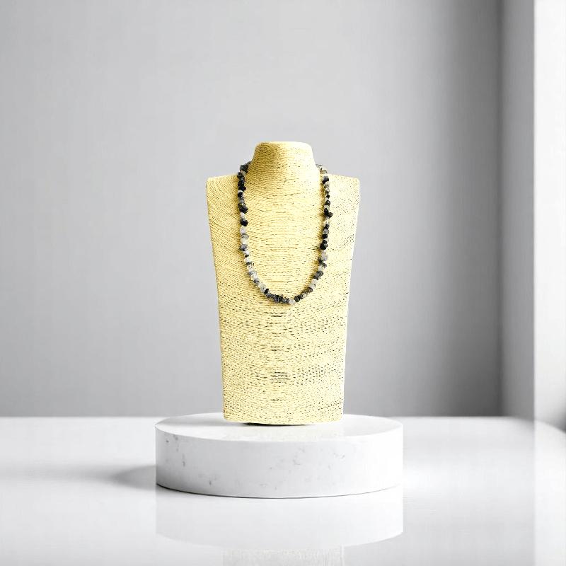 Cosmic Veins Necklace | Black Rutile Stone - For All | Includes: Necklace