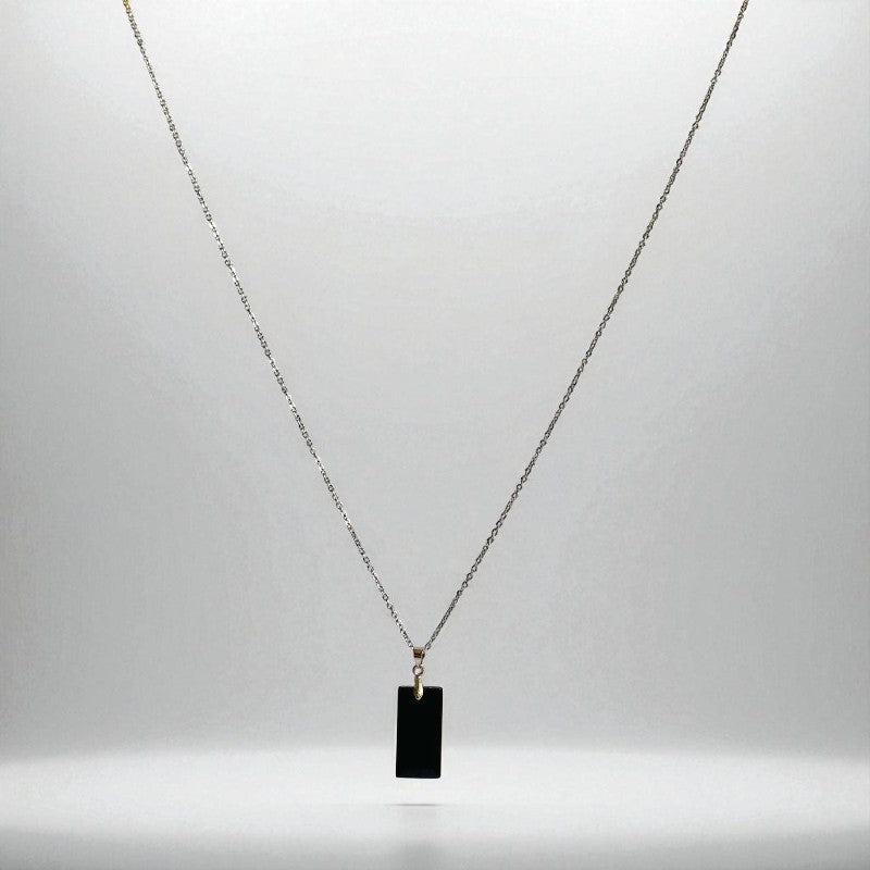 Slay in Slate Necklace | PVD Plated & Black Obsidian - For Women | Includes: Necklace