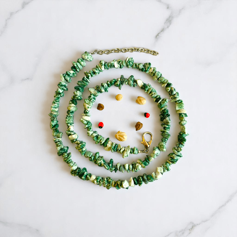 Botanic Bliss Necklace | Green Spot Jasper Stone - For All | Includes: Necklace
