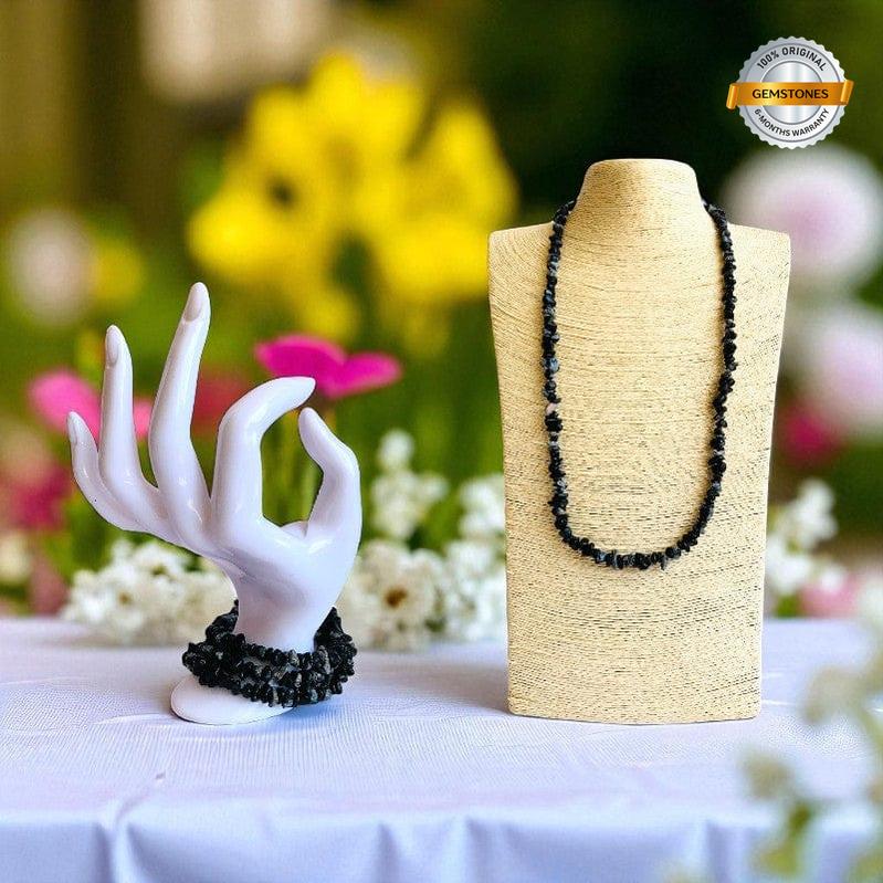 Snow shade Necklace | Snowflake Obsidian Stone - For All | Includes: Necklace