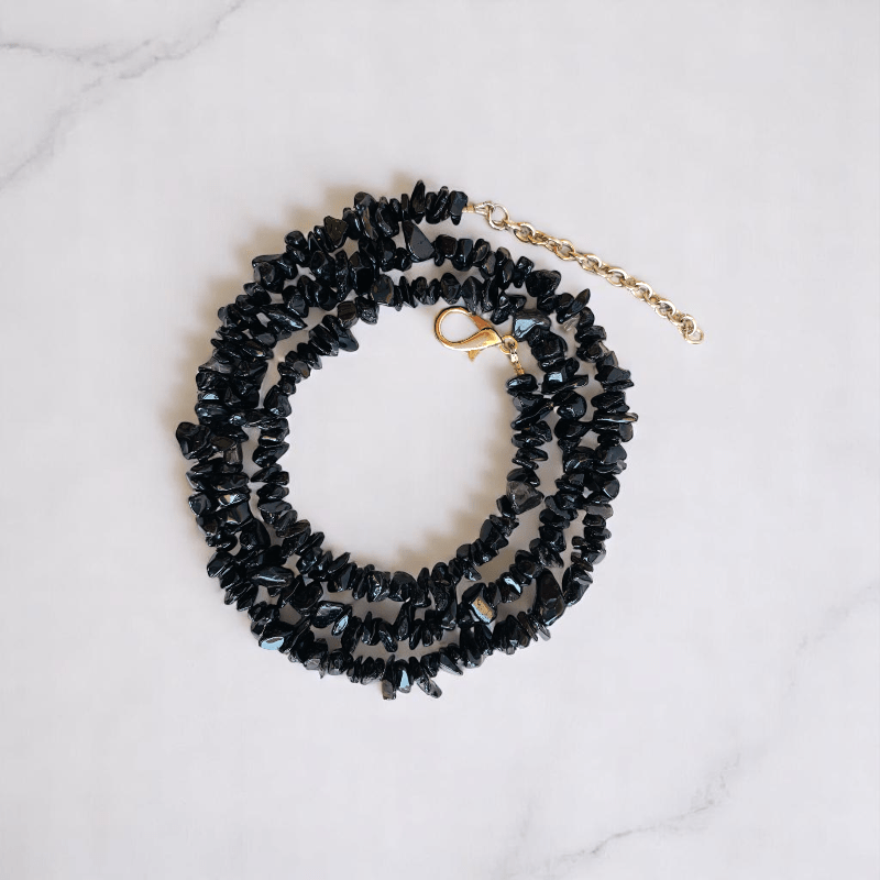 Black Obsidian Necklace | Black Obsidian Stone – For All | Includes: Necklace