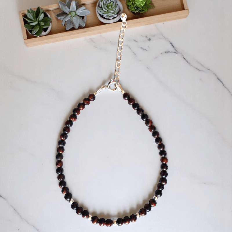 Blazing Aura Anklet | 925 Silver & Tiger Eye Stone - For Women | Includes: Anklet