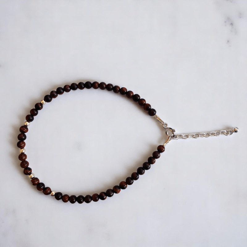 Blazing Aura Anklet | 925 Silver & Tiger Eye Stone - For Women | Includes: Anklet
