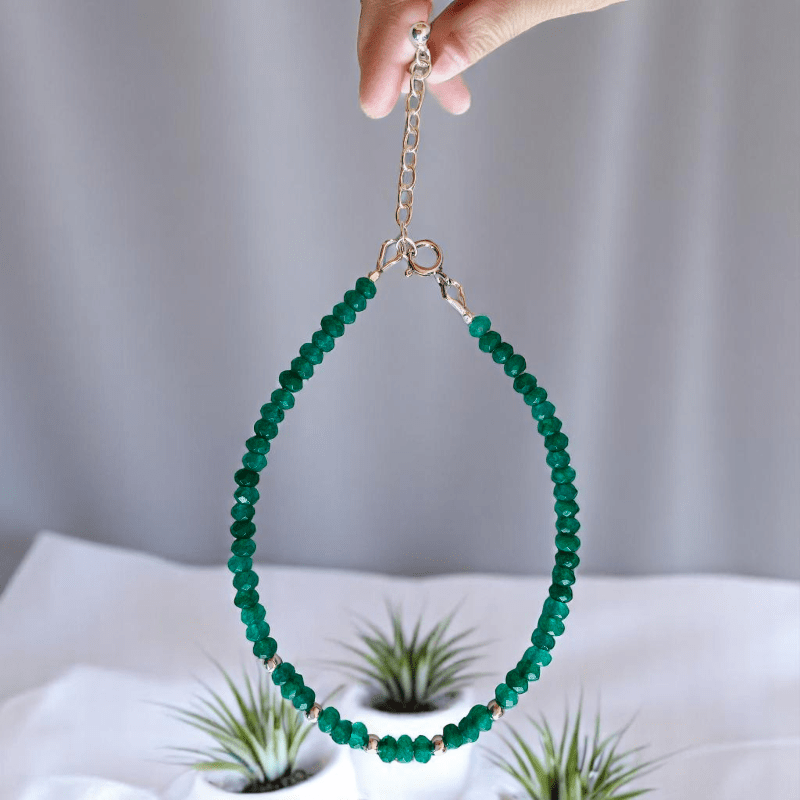 Serene Steps Anklet | 925 Silver & Aventurine Stone - For Women | Includes: Anklet