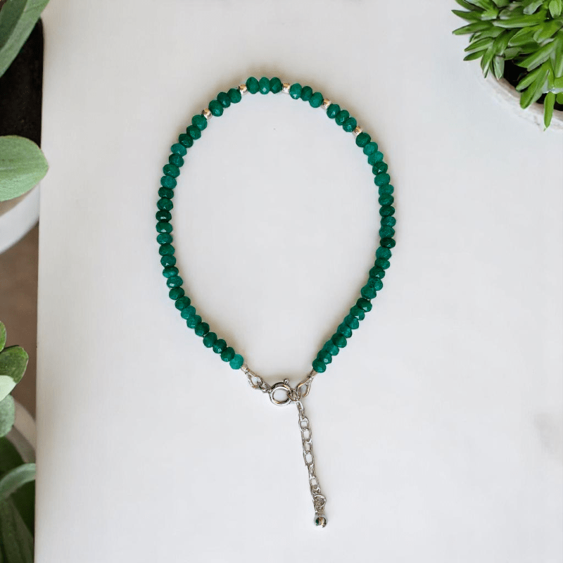 Serene Steps Anklet | 925 Silver & Aventurine Stone - For Women | Includes: Anklet