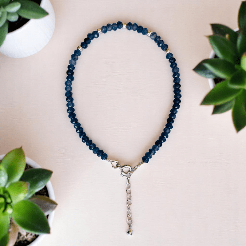 Sparkling Agate Anklet | 925 Silver & Agate Stone - For Women | Includes: Anklet
