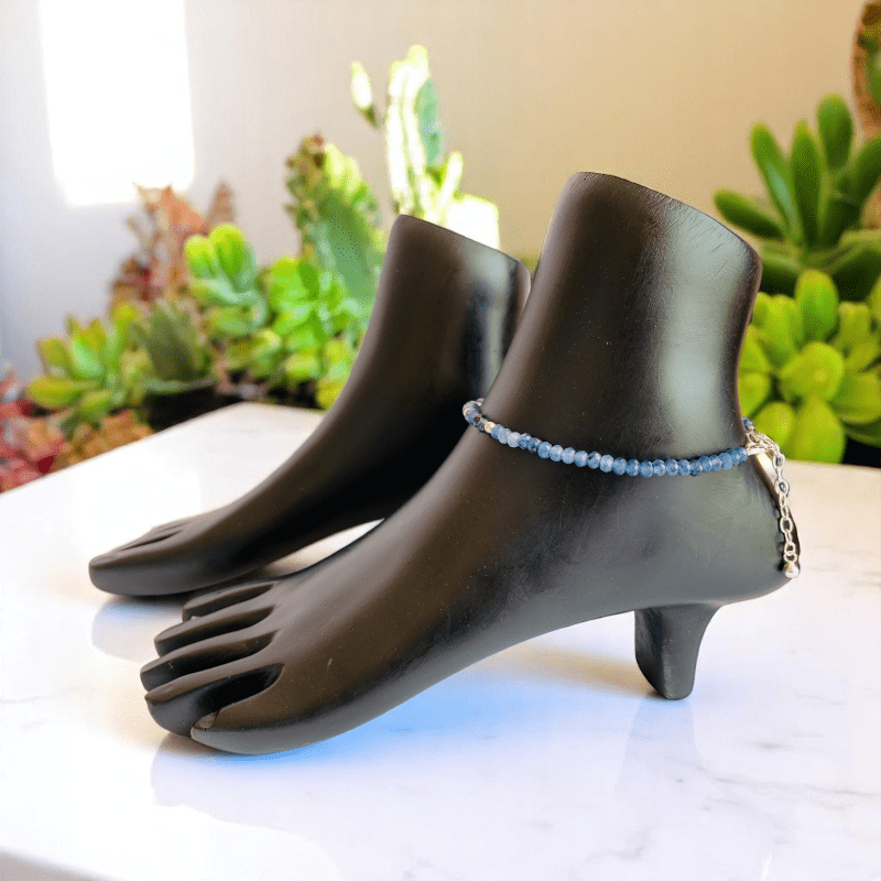 Sparkling Agate Anklet | 925 Silver & Agate Stone - For Women | Includes: Anklet