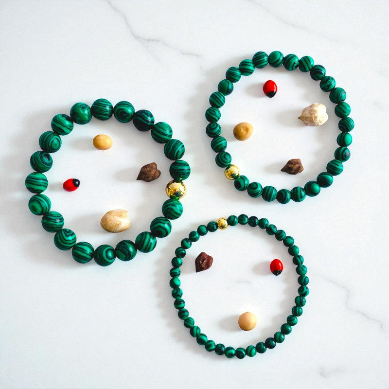 Healing Three Layered Bracelet | Malachite - For Women | Includes: Bracelets (Set of 3)