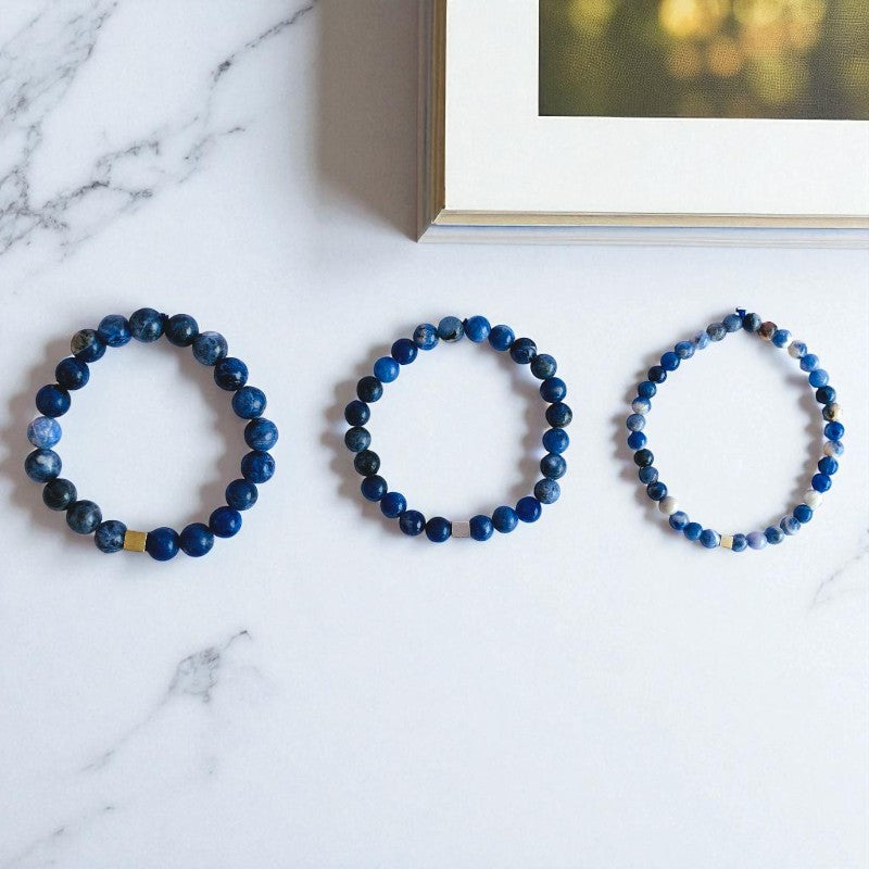 Calm Layered Bracelets | Sodalite - For Men | Includes: Bracelets (Set of 3)