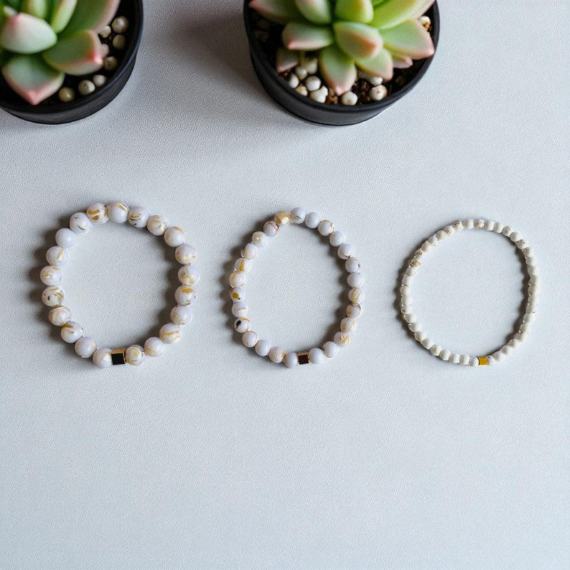 Purity Layered Bracelets | Mother of Pearl (MOP) - For Men | Includes: Bracelets (Set of 3)
