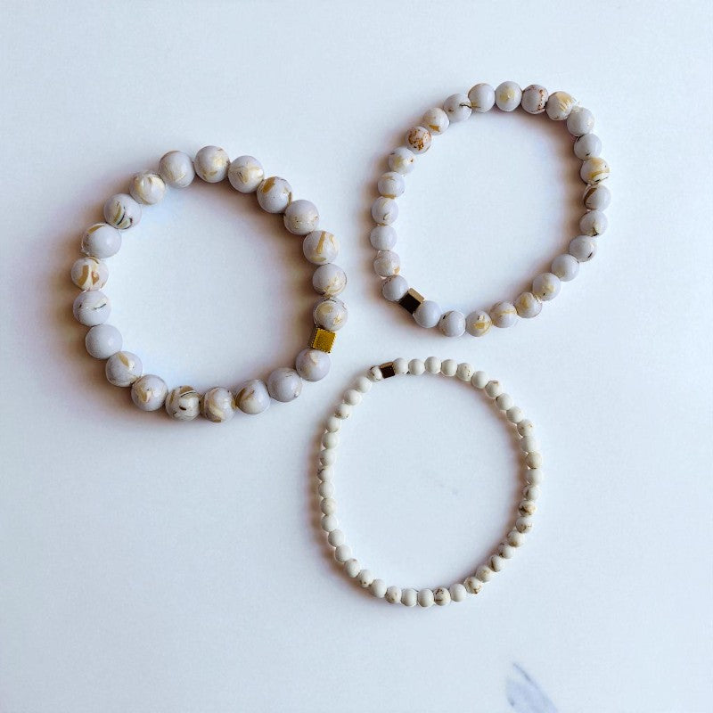 Purity Layered Bracelets | Mother of Pearl (MOP) - For Men | Includes: Bracelets (Set of 3)