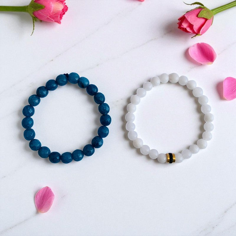 Tranquil Duo | Blue & White Quartz - For Women | Includes: Bracelets (Set of 2)