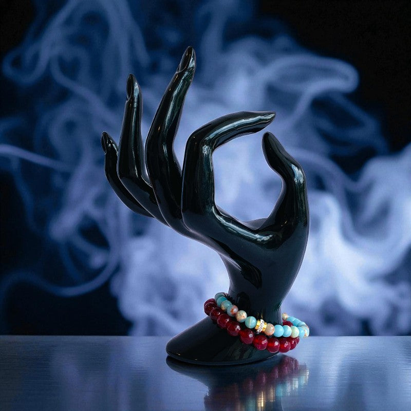 Balanced Duo | Aquamarine & Red Onyx - For Women | Includes: Bracelets (Set of 2)