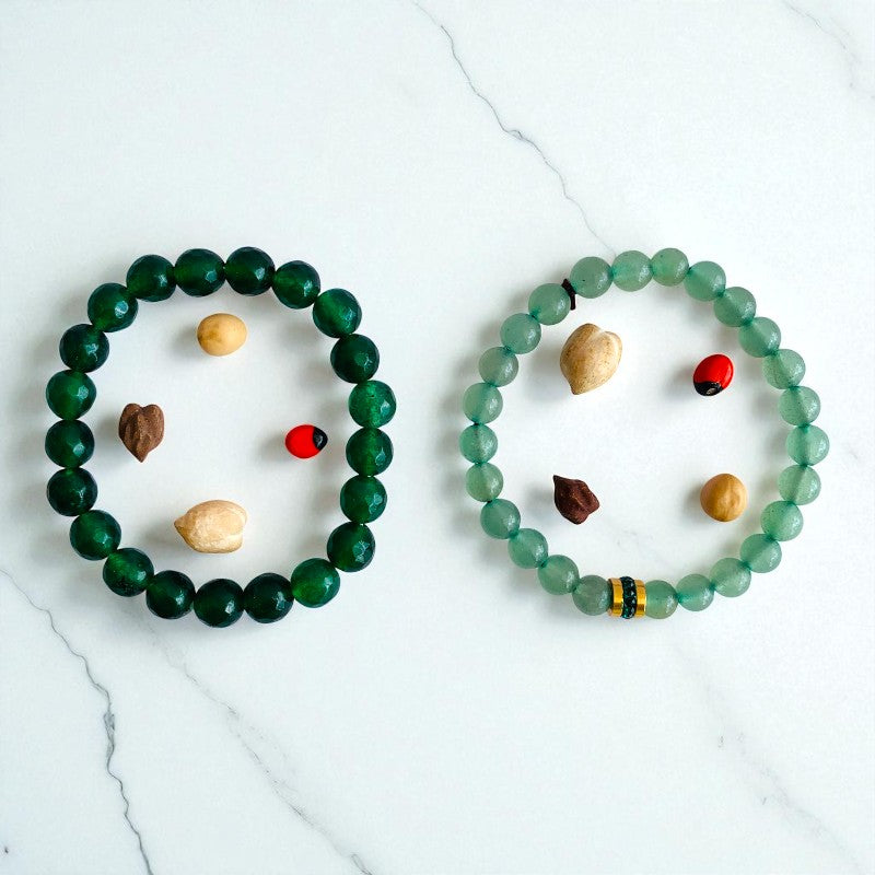 Harmonious Duo | Green Jade & Aventurine - For Women | Includes: Bracelets (Set of 2)
