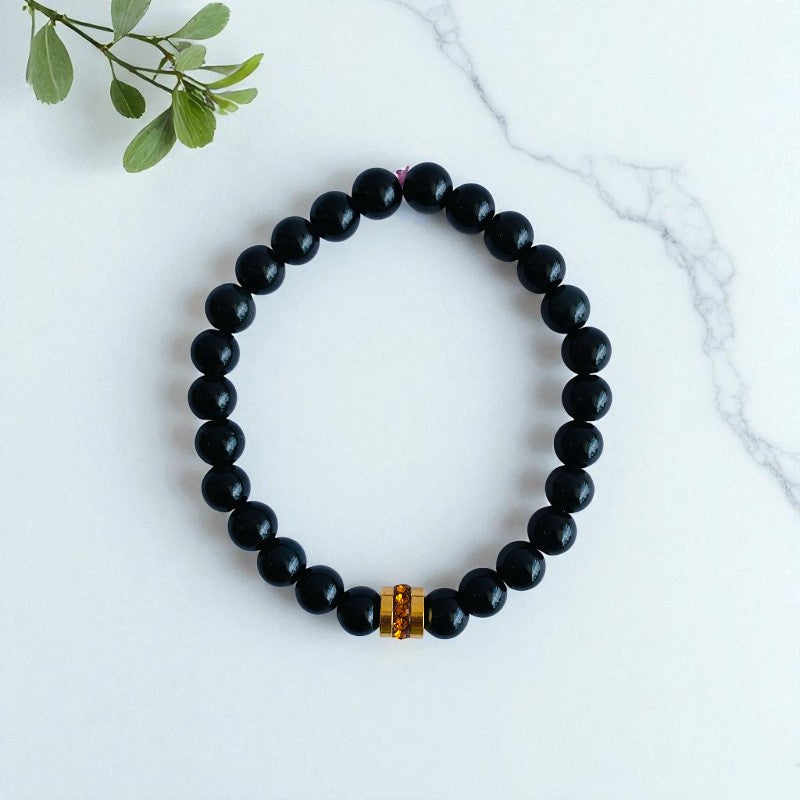 Radiant Duo | Citrine & Obsidian - For Women | Includes: Bracelets (Set of 2)
