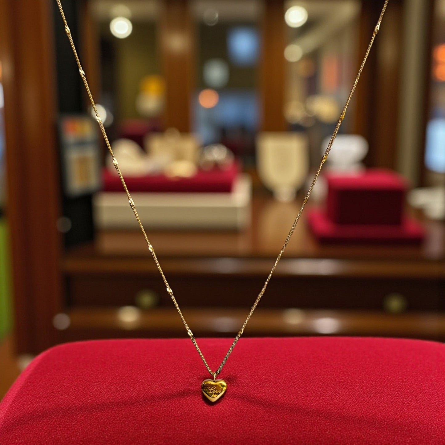 Love Heart Necklace | 18K PVD Gold Plated - For Women | Includes: Necklace