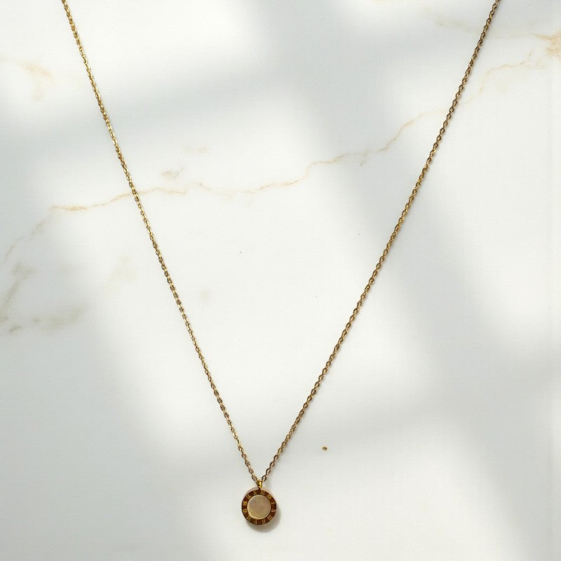 Double-Sided Roman Necklace | 18K PVD Gold Plated - For Women | Includes: Necklace