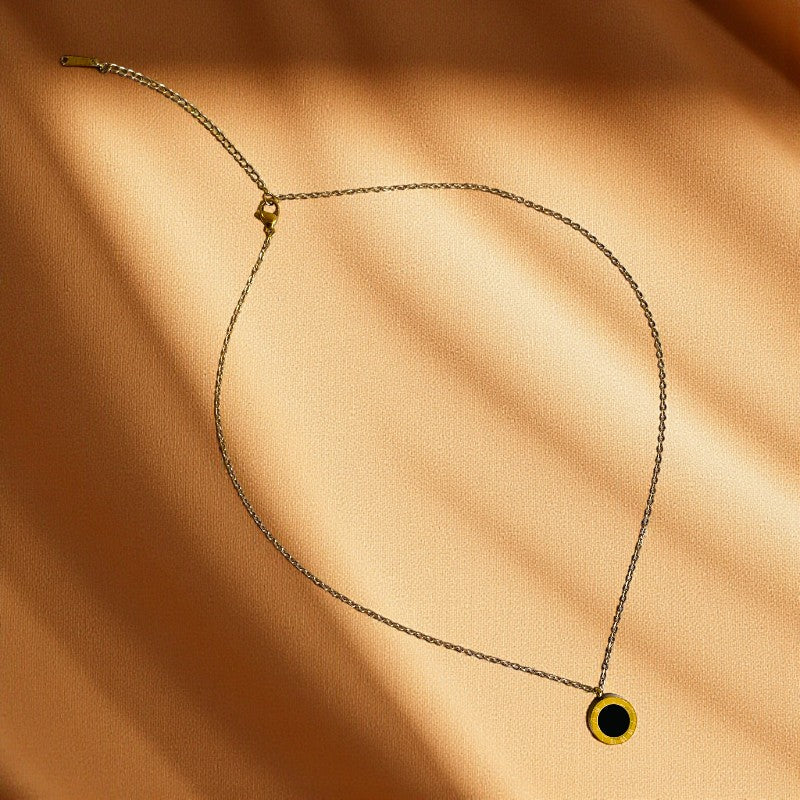 Double-Sided Roman Necklace | 18K PVD Gold Plated - For Women | Includes: Necklace