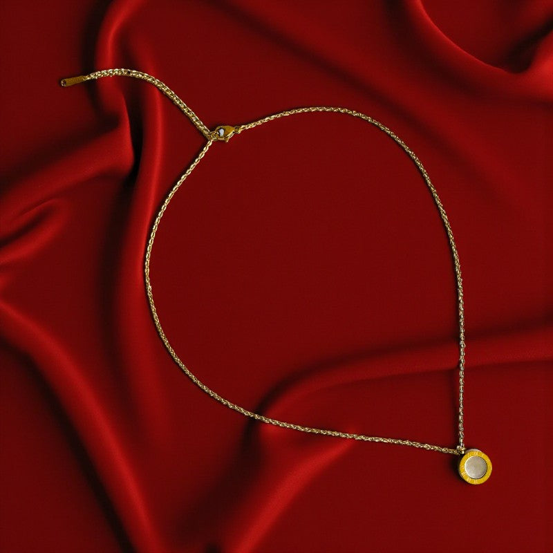 Double-Sided Roman Necklace | 18K PVD Gold Plated - For Women | Includes: Necklace