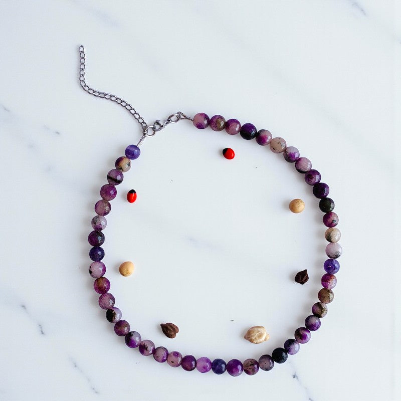 Joy Necklace | Purple Mix Jade - For Kids Girls | Includes: Necklace