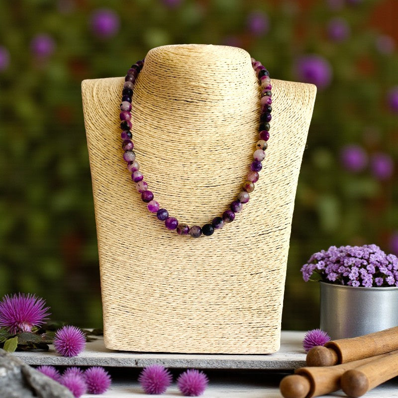 Joy Necklace | Purple Mix Jade - For Kids Girls | Includes: Necklace