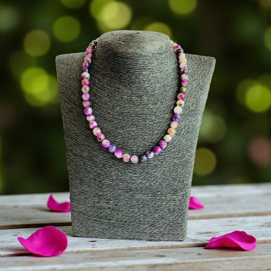 Joy Necklace | Purple Mix Jade - For Kids Girls | Includes: Necklace