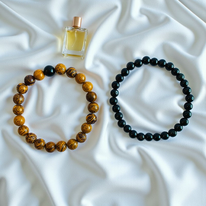 Wisdom Stacked Bracelets | Mariam Stone - For Unisex | Includes: Bracelets (Set of 2)