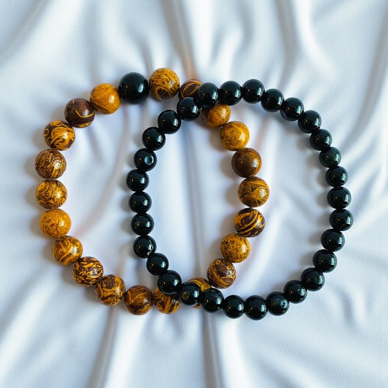 Wisdom Stacked Bracelets | Mariam Stone - For Unisex | Includes: Bracelets (Set of 2)