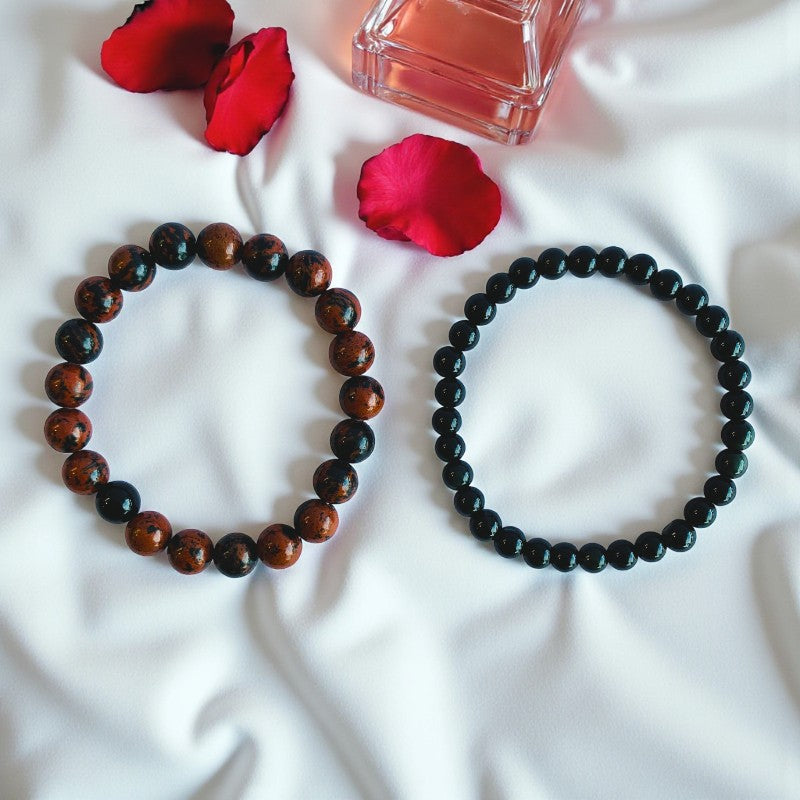 Grace Stacked Bracelets | Gold Swan Stone - For Unisex | Includes: Bracelets (Set of 2)