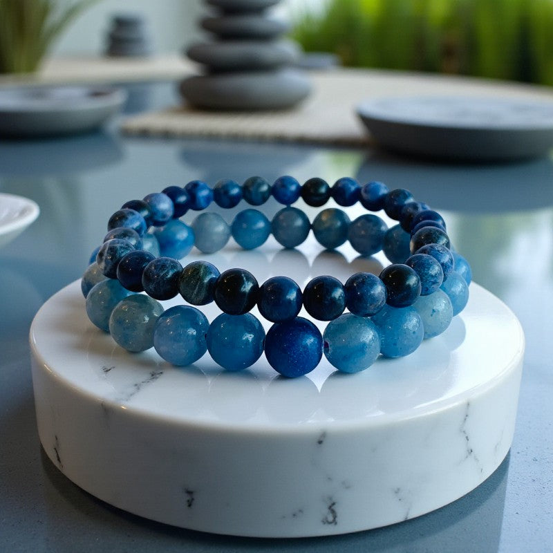 Focus Stacked Bracelets | Blue Aventurine - For Unisex | Includes: Bracelets (Set of 2)