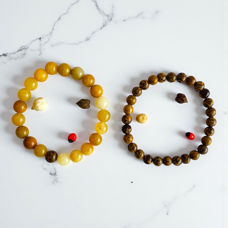 Energy Stacked Bracelets | Yellow Calcite - For Unisex | Includes: Bracelets (Set of 2)