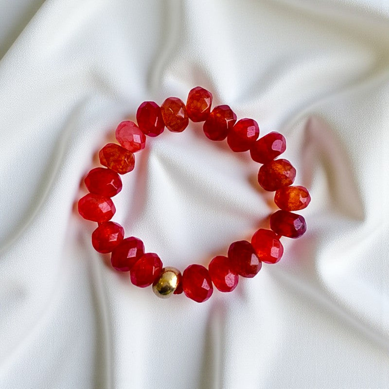 Flexi Modern Rings | Red, Green & Purple Gemstones - For Women | Includes: Rings (Set of 3)