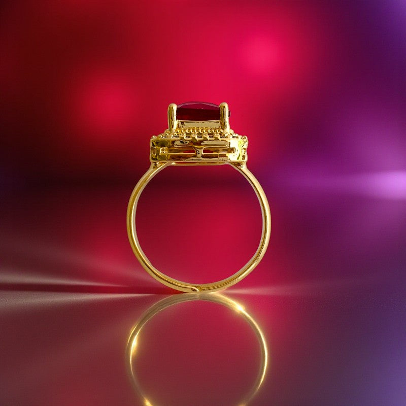 Emerald Zircon Square Geometric Ring | 18K PVD Gold Plated - For Women | Includes: Ring