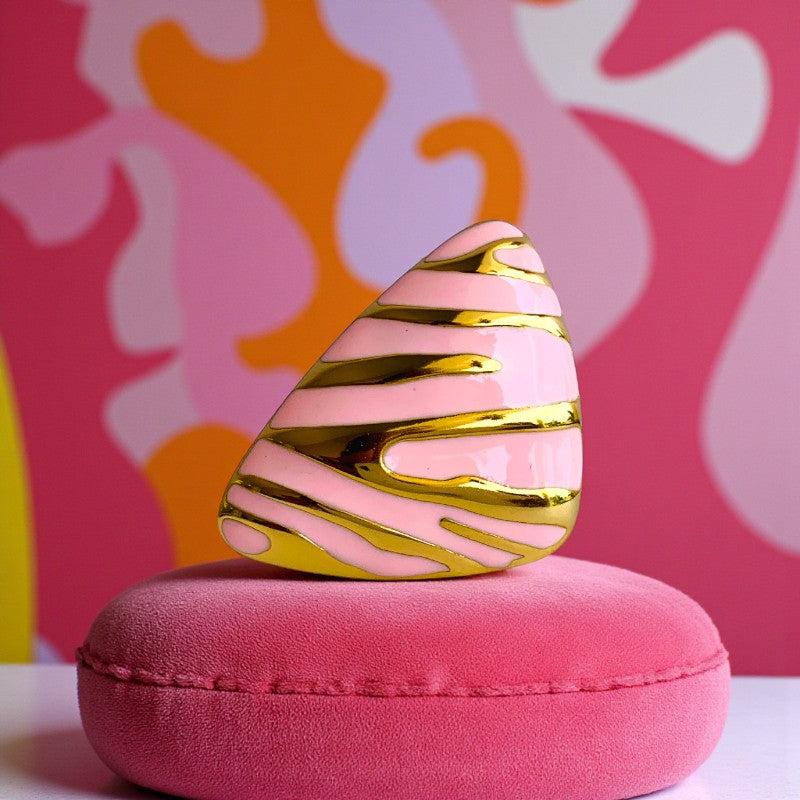 Pink Triangle Chunky Ring| 18K PVD Gold Plated - For Women | Includes: Ring