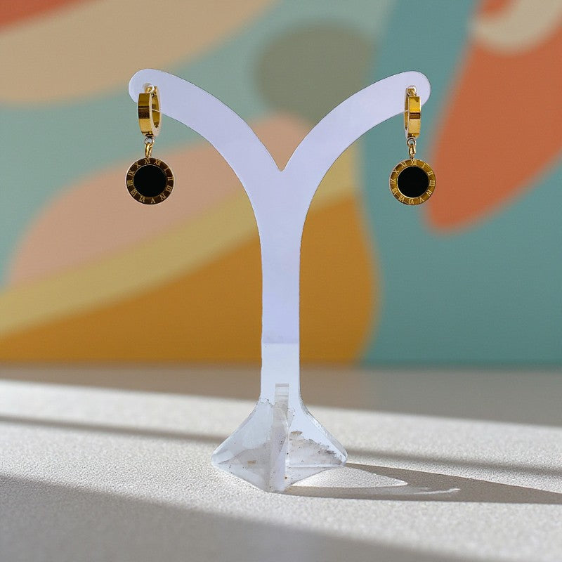 Roman Dainty Earring | 18K PVD Gold Plated - For Women | Includes: Earring