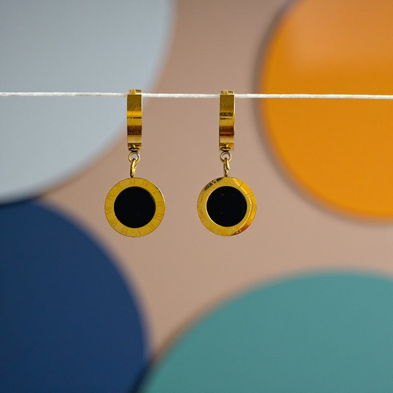 Roman Dainty Earring | 18K PVD Gold Plated - For Women | Includes: Earring